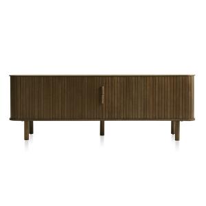 Meuble bas 2 portes 160 cm bois foncé 160x56x40 cm