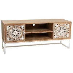 Meuble bas en bois blanc 120x40x53