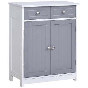 Meuble bas salle de bain 2 portes, 2 tiroirs, étagère MDF b…