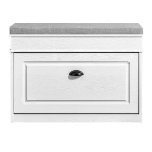 Meuble chaussure banc d'entrée salon 75x24x51cm effet bois