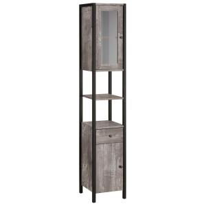 Meuble colonne de salle de bain 2 portes 1 tiroir effet bét…