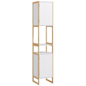 Meuble colonne salle de bain 2 niches 2 portes H.170 cm bam…