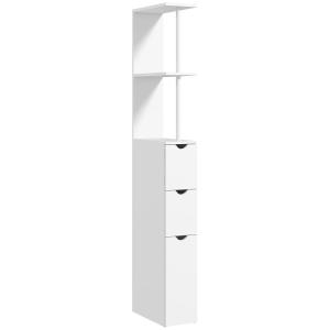 Meuble colonne salle de bain avec tiroirs plastique blanc