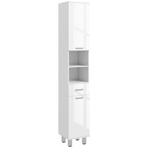 Meuble colonne salle de bain étagères réglables blanc brill…