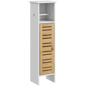 Meuble colonne WC porte étagère support papier blanc bambou…