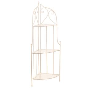 Meuble d'angle 3 étagères en fer forgé blanc, 30x30x120h cm…