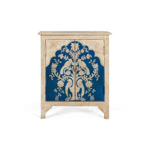 Meuble d'appoint en bois de manguier et peint à la main