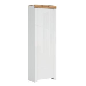 Meuble d'entrée 1 porte stratifiés blanc et bois