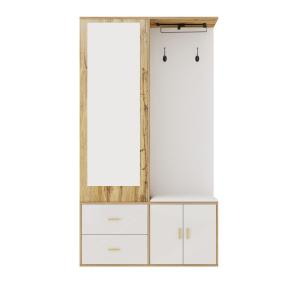 Meuble d'Entrée avec Miroir, Porte-manteaux, Banc et Rangem…