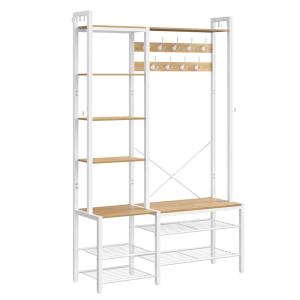 Meuble d’entrée avec porte-chaussures 5 étagères doré chêne…