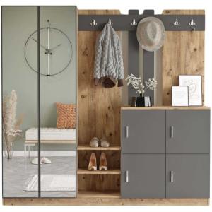 Meuble d'entrée avec rangements et patères