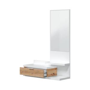 Meuble d'entrée effet bois beige, blanc 81x29 cm