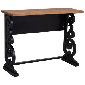 Meuble d'entrée en bois et fer laqué noir vieilli 106x36x79…