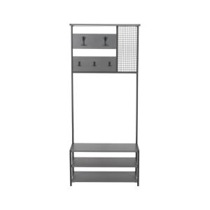 Meuble d'Entrée en Bois Noble Noir Anthracite