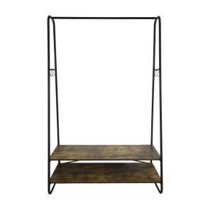 Meuble d'entrée métal noir et bois marron rustique 100 x 45…