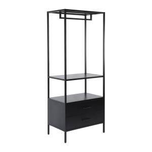 Meuble d'entrée, porte manteau métal noir avec penderie et…