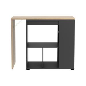 Meuble de bar effet bois gris anthracite