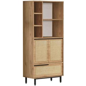 Meuble de bureau en aggloméré et effet cannage