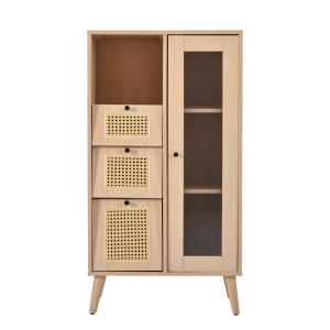 Meuble de cuisine en bois à motif géométrique