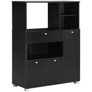 Meuble de micro-onde 90x40x120 cm bois noir