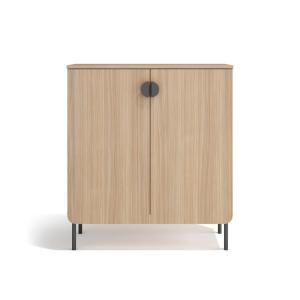 Meuble de rangement à chaussures noyer clair 90×80×34 cm…