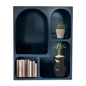 Meuble de rangement à étagères en arche l60cm bois noir