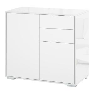 Meuble de rangement avec 2 tiroirs et 2 placards - blanc