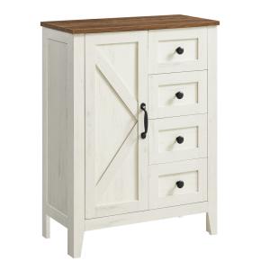 Meuble de rangement avec 4 tiroirs étagère réglable blanc