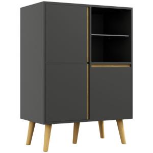Meuble de rangement avec étagères réglables en bois massif…
