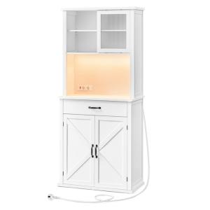 Meuble de rangement avec lumières et chargeur blanc nuage