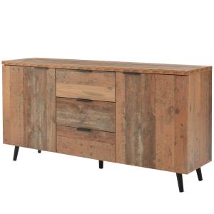 Meuble de rangement bureau en bois avec 2 portes et 3 tiroi…