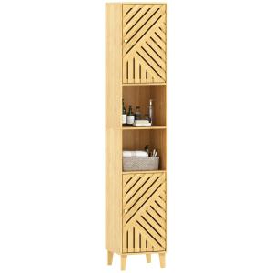 Meuble de rangement colonne portes et pieds en bambou bois…