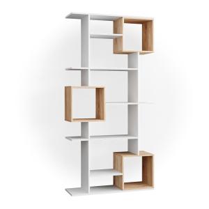 Meuble de rangement cube, Blanc/Sonoma 92 x 187.7cm