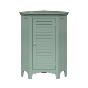 Meuble de rangement effet bois vert sauge avec porte persie…