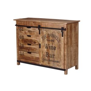 Meuble  de rangement en manguier motif wine bar""