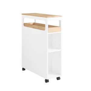 Meuble de rangement étroit sur roulettes 1 plateau et 3 tir…
