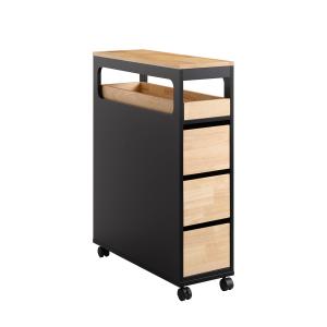 Meuble de rangement étroit sur roulettes 1 plateau et 3 tir…