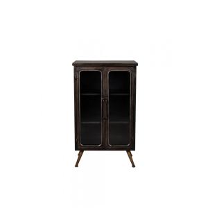 Meuble de rangement haut en acier noir vieilli