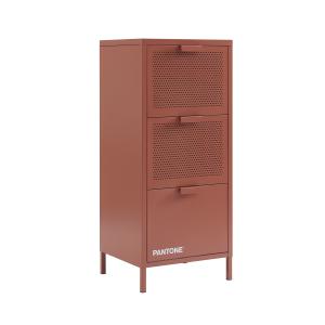 Meuble de rangement métal terracotta 3 tiroirs h105cm