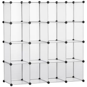 Meuble de rangement modulable 16 cubes plastique blanc