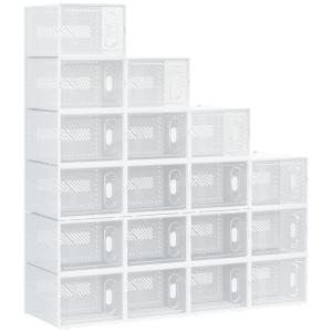 Meuble de rangement modulable 18 cubes en plastique blanc t…