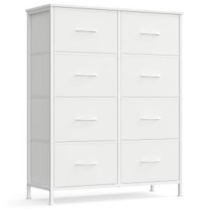 Meuble de rangement pour chambre  9 tiroirs acier tissu bla…