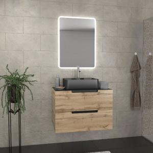 Meuble de salle bains avec vasque et miroir au style authen…