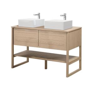 Meuble de salle de bain 120 cm avec vasques blanches carrée…