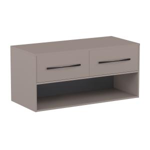 Meuble de salle de bain 120cm Gris PPSM 2 tiroirs   1 niche…