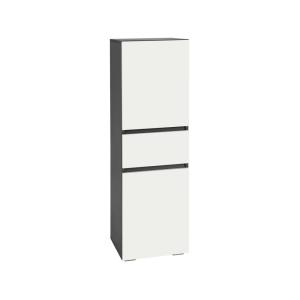 Meuble de salle de bain 2 portes 1 tiroir anthracite et bla…
