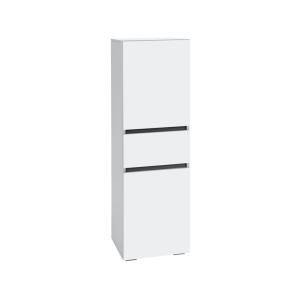 Meuble de salle de bain 2 portes 1 tiroir effet bois blanc