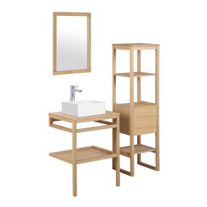 Meuble de salle de bain 60 cm  avec colonne, miroir et vasq…