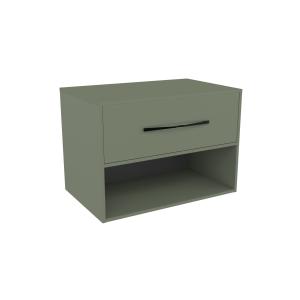 Meuble de salle de bain 80cm Vert PPSM Laque 1 tiroir   1 n…