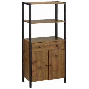 Meuble de salle de bain avec 2 portes 1 tiroir effet bois